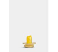BYON ByON Studio 5280607810 Lara Bougeoir en Verre soufflé à la Bouche en Forme de Fleur Jaune/Beige 9 cm