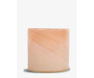 ByON Calore line 5280602777 Photophore en verre fabriqué à la main en rose brouillard avec fines rayures obliques - Multifonction comme support pour bougies chauffe-plat, vase ou bol - 10 x 10 x 10 cm