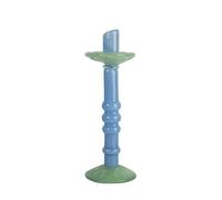 ByON Candlestick Lara L 5280606912 Grand bougeoir Fait Main en Verre soufflé à la Bouche en Bleu Clair/Vert Menthe, Design Extravagant, ByON Studio