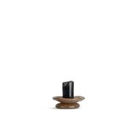 ByON Candlestick Lara XS 5280606701 Bougeoir Fait Main en Verre soufflé à la Bouche dans des Couleurs Pastel délicates, 9 cm, Noir/Beige