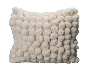 Byon Coussin Pom Pom 45x45cm Blanc cassé