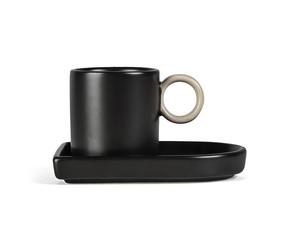 Byon Tasse à espresso avec soucoupe Niki Black-beige