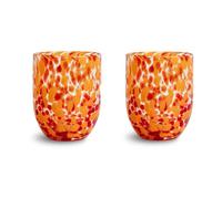 Byon Verres Messy 30 cl lot de 2 Rouge-orange
