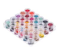 byou Boîtes Plastique Rangement Perles 30 pièces Transparent Petites Rond Empilable Récipient des Pots avec Boîte Rectangle pour Bijoux Diamants Des boucles d'oreilles Perles Collier