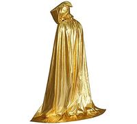byou Capes d'halloween,Or Costume Cape Manteau Capuche Pleine Longueur pour Halloween Cosplay Fête Costume