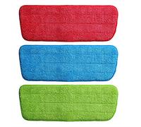 byou Lot de 3 serpillères en Microfibre réutilisables colorées pour Balai pulvérisateur et dévoilement Nettoyage des sols humides ou secs, Ajustement Universel pour Toutes Les Surfaces dures