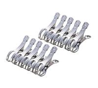 byou Serviette de Plage Clips, Pinces pour Serviette de Plage en Acier Inoxydable 10 Pack pour Chaises Longues de Piscine Vêtements Maillot de Bain Couverture Rideaux 11cm