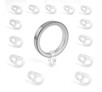 Byour3-55 Crochets pour Rideaux avec Anneaux - Oeillets Tringles Extensibles Auvents Oeillet Transparent Rideaux Salon Cuisine Auvent Camion Caravane Crochets Blanc Rail (Diamètre 7 mm, 55pcs)