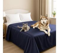 Byour3 - Couvre-lit Double Super IMPERMÉABLE Animaux Anti-Taches Protection pour Lit Simple Queen Size Anti-Poils Chat Chien Enfants Anti-Moisissure Couverture Lavable (Bleu Royal, Double)