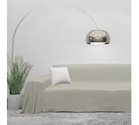 Byour3 - Housse De Canapé 3 4 5 Places Coton Mélangé Tissu Ameublement Rectangulaire Protection Aussi pour Sofa d'angle avec Ou sans Chaise Longue Lavable (Losanges Ivoire, 1 Place)