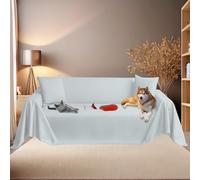 Byour3 - Housse de Canapé 3 Places Super IMPERMÉABLE Animaux Sauve Sofa Coton Anti-Taches Protège Canapé Anti Poils Chat Chien Enfants Lavable Toile Résistant Rectangulaire (Gris Glace, 3/4 Places)