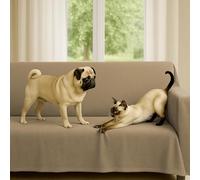 Byour3 - Housse De Canapé Mélangé Coton ÉPAIS 2 3 4 Place Couvre Sofa Universel Aussi pour Canapés d'angle avec Ou sans Accoudoirs Couverture Résistant Lavable Moderne (Beige 5 Places)