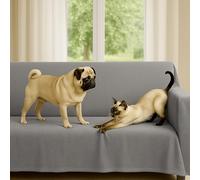 Byour3 - Housse De Canapé Mélangé Coton ÉPAIS 2 3 4 Place Couvre Sofa Universel Aussi pour Canapés d'angle avec Ou sans Accoudoirs Couverture Résistant Lavable Moderne (Panama Gris Acier, 1 Place)
