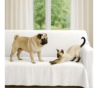 Byour3 - Housse De Canapé Mélangé Coton ÉPAIS 2 3 4 Place Couvre Sofa Universel Aussi pour Canapés d'angle avec Ou sans Accoudoirs Couverture Résistant Lavable Moderne (Blanc Neige, 5 Places)