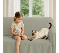 Byour3 - Housse De Canapé Mélangé Coton ÉPAIS 2 3 4 Place Couvre Sofa Universel Aussi pour Canapés d'angle avec Ou sans Accoudoirs Couverture Résistant Lavable Moderne (Glace, 3 Places)
