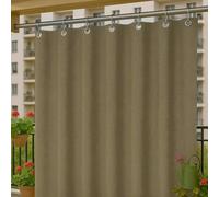 Byour3 - Rideaux D'Extérieur Imperméables avec Anneaux en Métal Anti-moisissure - Auvent Latéraux Gazebo Occultant pour Terrasse Balcon Pergola Toile Solaire Isolant Thermique (Tabac, L.150x290H)