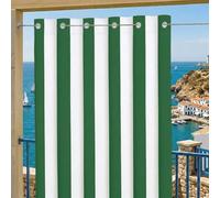 Byour3 - Rideaux D'Extérieur Imperméables avec Anneaux en Métal Anti-moisissure - Auvent Latéraux Gazebo Occultant Terrasse Balcon Pergola Toile Solaire Isolant Thermique (Rayures Vert, L.320x272H)