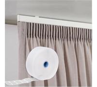 Byour3 - Ruban Fronceur pour Rideaux Ruflette Multipoches Semi-Rigide de Haute Qualité pour Rideau et Voilage Galon Fronceur à Coudre pour Crochets et Agrafes (Blanc 8cm, 50 mètres)