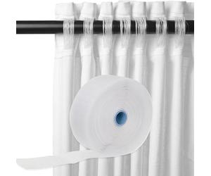 Byour3 - Ruban Ondulé pour Tringle à Rideau - Ruban Ondulé à Coudre Transparent pour Bâtons Bandes d'Ourlets Rideaux Intérieurs avec Fils en Nylon Rideaux avec Rubans (Vagues Transp, 5 m)