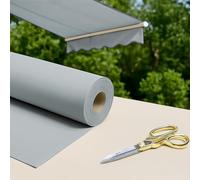 Byour3 - Tissu AU MÈTRE pour Auvents Extérieurs Protection UV Ombre Balcon Véranda Bâches Gazebo Auvent Latéral Pergola Camping-Car Coussins Bateau (Gris, Rouleau 140 cm de Large)
