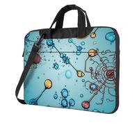 BYPPJGH Abstraction Biologie Chimie Sac à bandoulière pour ordinateur portable pour homme et femme Sac à bandoulière avec poignée sangle étanche pour ordinateur portable, Noir , 15.6 inch