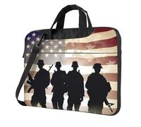 BYPPJGH Armed Forces Day American Laptop Shoulder Bag For Men Women Briefcase Messenger Bag W/Strap Handle Waterproof Laptop Sleeve Bag, Noir , 15.6 inch