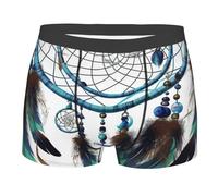 BYPPJGH Boxer pour homme, sous-vêtement doux et respirant en coton extensible attrape-rêves pour homme recouvert d'une pochette de contour, sans étiquette pour plus de confort, Noir , L-3XL
