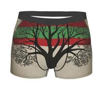 BYPPJGH Boxer pour homme, sous-vêtement doux et respirant en coton extensible avec motif d'arbre palestinien recouvert d'une pochette de contour, sans étiquette pour plus de confort, Noir , XL-3XL