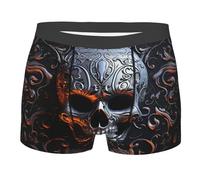 BYPPJGH Boxer pour homme, sous-vêtement doux et respirant en coton extensible avec motif tête de mort, sous-vêtements pour homme recouverts d'une pochette de contour, sans étiquette pour plus de