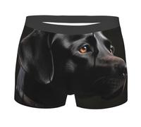 BYPPJGH Boxer pour homme, sous-vêtement doux et respirant en coton extensible labrador noir pour homme couvert d'une pochette de contour, sans étiquette pour plus de confort, Noir , M-3XL