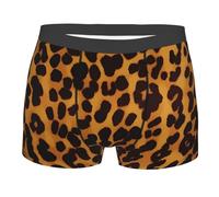 BYPPJGH Boxer pour homme, sous-vêtement doux et respirant en coton extensible motif guépard léopard pour homme couvert d'une pochette de contour, sans étiquette pour plus de confort, Noir , XXL-3XL