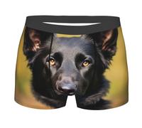 BYPPJGH Boxer pour homme, sous-vêtement doux et respirant en coton extensible noir pour homme de berger allemand, sous-vêtements recouverts d'une pochette de contour, sans étiquette pour plus de