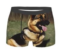 BYPPJGH Boxer pour homme, sous-vêtement doux et respirant en coton extensible pour homme de berger allemand, sous-vêtements recouverts d'une pochette de contour, sans étiquette pour plus de confort