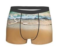 BYPPJGH Boxer pour homme, sous-vêtement doux et respirant en coton extensible sur le thème de l'océan et de la plage, sous-vêtements recouverts d'une pochette de contour, sans étiquette pour plus de