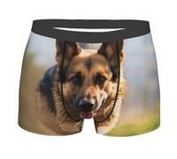 BYPPJGH Boxer pour homme, sous-vêtement doux et respirant pour la course à pied, berger allemand, en coton extensible, sous-vêtements pour homme recouverts d'une pochette de contour, sans étiquette