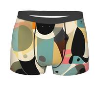 BYPPJGH Boxer pour homme, sous-vêtements doux et respirants du milieu du siècle art moderne chat en coton extensible pour homme sous-vêtements recouverts d'une pochette de contour, sans étiquette pour