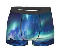 BYPPJGH Boxer pour homme, sous-vêtements doux et respirants en coton extensible aurore boréale pour homme sous forme de caleçon recouvert d'une pochette de contour, sans étiquette pour plus de confort