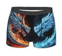 BYPPJGH Boxer pour homme, sous-vêtements doux et respirants en coton extensible motif dragons de glace et de feu, sous-vêtements recouverts d'une pochette de contour, sans étiquette pour plus de
