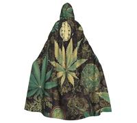 BYPPJGH Cape à capuche d'Halloween pour adulte « A Puff In Time Weed Weed Marijuana » - Cape pleine longueur pour Halloween, Noël, cosplay, costume pour homme et femme