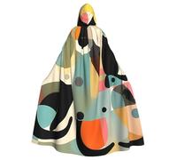 BYPPJGH Cape à capuche d'Halloween pour adulte - Art moderne du milieu du siècle - Cape pleine longueur pour Halloween, Noël, cosplay - Pour homme et femme