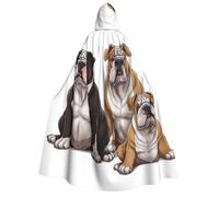 BYPPJGH Cape à capuche d'Halloween pour adulte bouledogue anglais pleine longueur cape cape Halloween Noël cosplay costume pour homme et femme