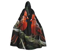 BYPPJGH Cape à capuche d'Halloween pour adulte Cardinaux Oiseaux Faune sauvage pleine longueur Cape Halloween Noël Cosplay Costume pour homme et femme