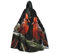 BYPPJGH Cape à capuche d'Halloween pour adulte Cardinaux Oiseaux Faune sauvage pleine longueur Cape Halloween Noël Cosplay Costume pour homme et femme