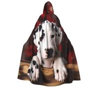 BYPPJGH Cape à capuche d'Halloween pour adulte chiot dalmatien pleine longueur pour Halloween, Noël, cosplay pour homme et femme