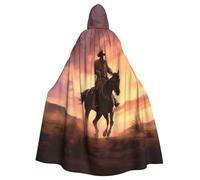 BYPPJGH Cape à capuche d'Halloween pour adulte Cowboy West pleine longueur Cape Halloween Noël Cosplay Costume pour homme et femme