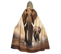 BYPPJGH Cape à capuche d'Halloween pour adulte éléphant et bébé éléphant pleine longueur Cape Cape Halloween Noël Cosplay Costume pour homme et femme