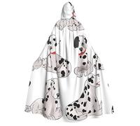 BYPPJGH Cape à capuche d'Halloween pour adulte - Jolie cape de dalmatien pleine longueur - Costume d'Halloween, de Noël, de cosplay pour homme et femme