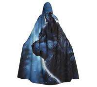 BYPPJGH Cape à capuche d'Halloween pour adulte Loup solitaire pleine longueur Cape Halloween Noël Cosplay Costume pour homme et femme
