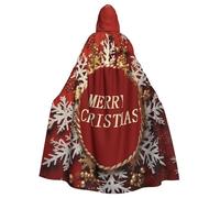 BYPPJGH Cape à capuche d'Halloween pour adulte « Merry Christmas Too » - Longue cape pour Halloween, Noël, cosplay, costume pour homme et femme