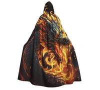 BYPPJGH Cape à capuche d'Halloween pour adulte, motif dragon chinois, cape pleine longueur, costume d'Halloween, Noël, cosplay, pour homme et femme